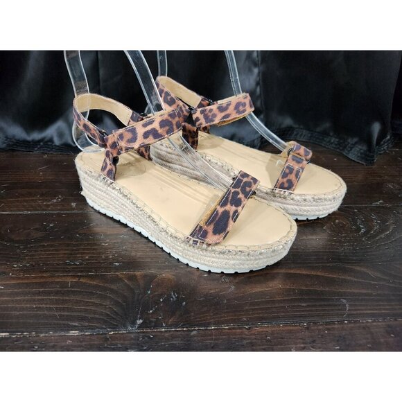 Nine West Grunner 2 Leopard Print Espadrille Wedge Sandals/Sz. 6M NWOB - Picture 3 of 9